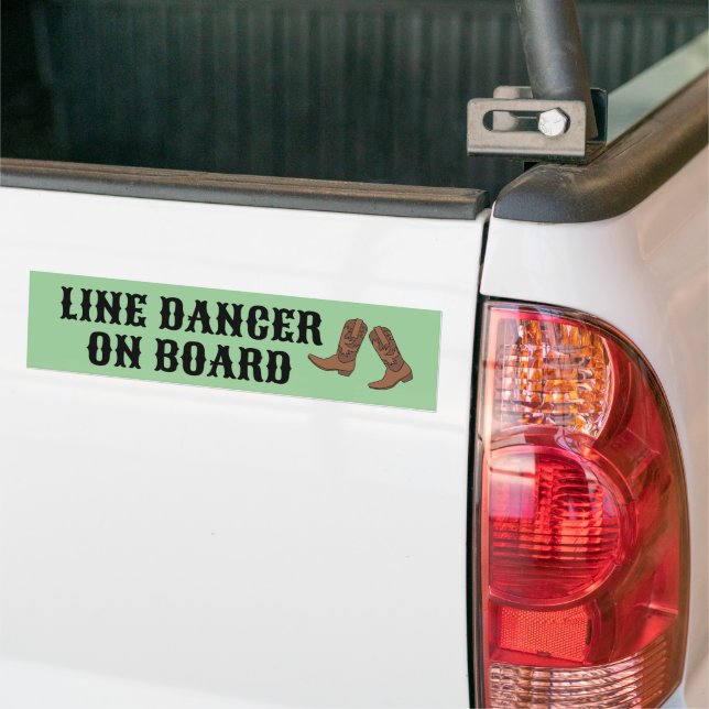 Cowboy Boots Country Western Line Dancer on Board Bumper Sticker (On Truck)