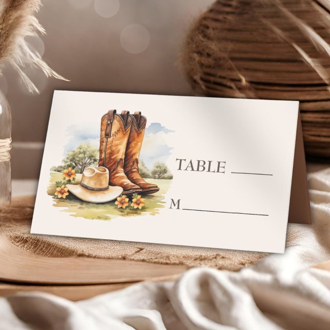 Cowboy Boots Country Western Wedding  Place Card (Creator Uploaded)