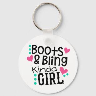 Cowboy Boots Cowgirl Bling Western Line Dancing Key Ring