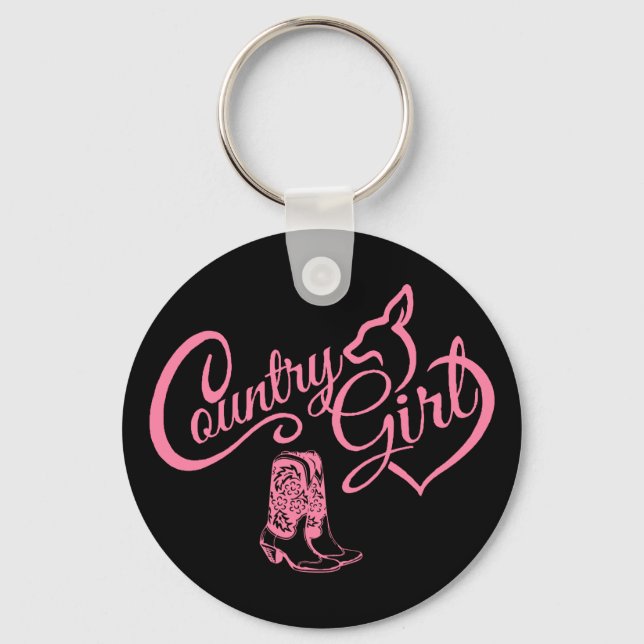 Cowboy Boots Cowgirl Country Western Farm Horse Key Ring (Front)