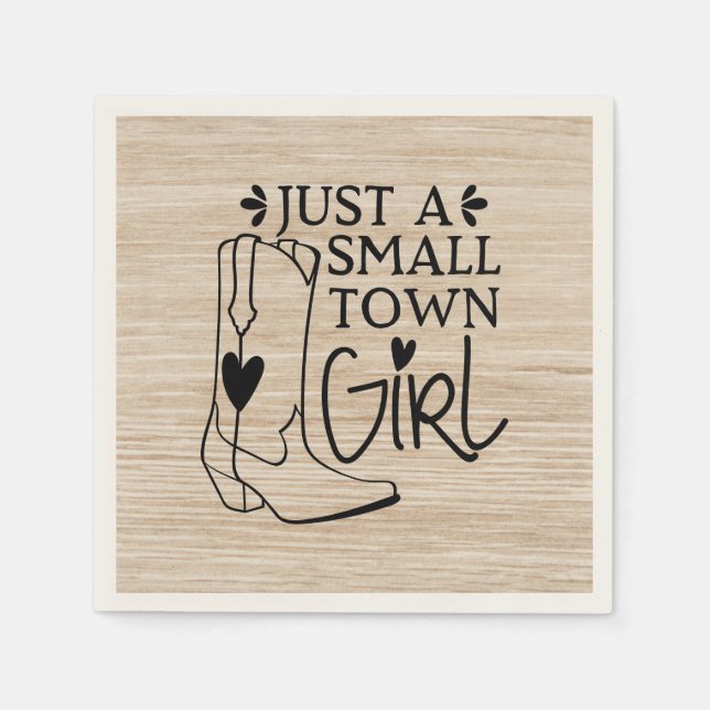 Cowboy Boots Cowgirl Country Western Wood Napkin (Front)