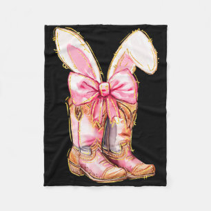 Cowboy Boots Easter Bunny Howdy Coquette Fleece Blanket
