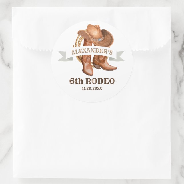 Cowboy Boots, Hat, and Lasso Classic Round Sticker (Bag)