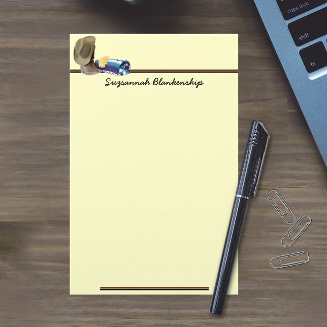 Cowboy Boots Hat Gloves Still Life Photo Custom Stationery (Creator Uploaded)