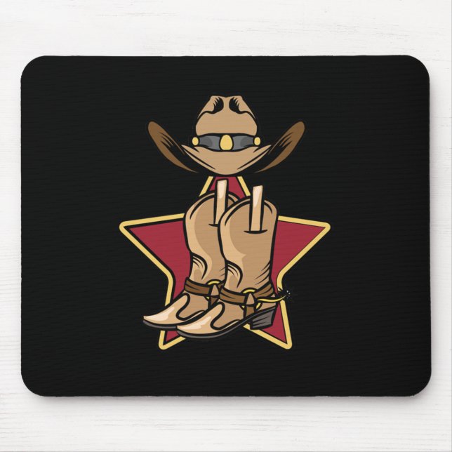 Cowboy Boots Hat Line Dance Country Music Gift Mouse Mat (Front)
