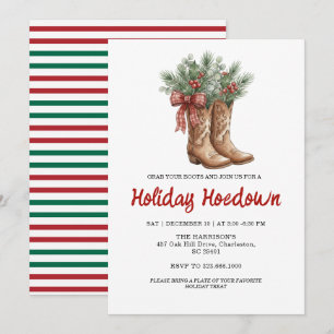 Cowboy Boots Holiday Celebration, Editable Country Invitation
