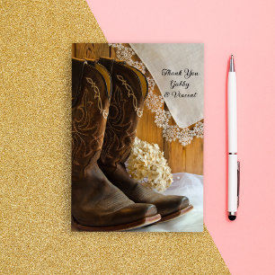 Cowboy Boots Lace Western Wedding Thank You Notes