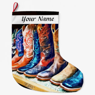 Cowboy Boots Large Christmas Stocking