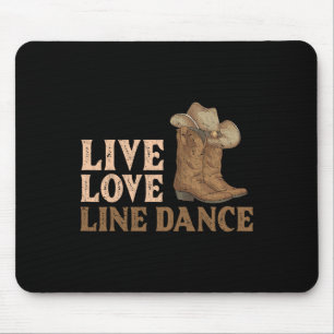 Cowboy Boots Line Dancing Country Hat Live Love Li Mouse Mat