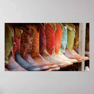 Cowboy boots line-up poster
