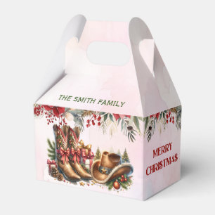 Cowboy Boots Merry Christmas Party Favour Boxes