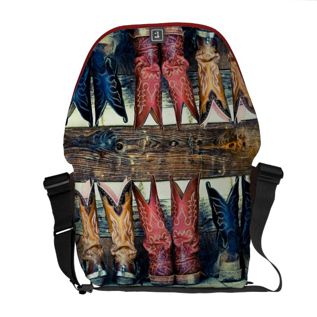 Cowboy Boots Messenger Bag (Back Open)