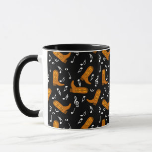 Cowboy Boots Music Notes Mug