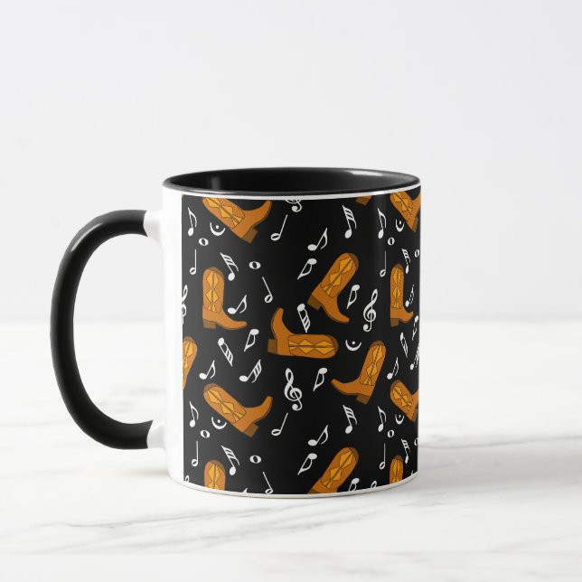 Cowboy Boots Music Notes Mug (Left)