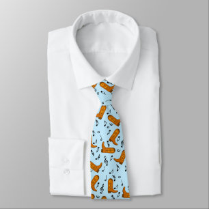Cowboy Boots Music Notes Tie