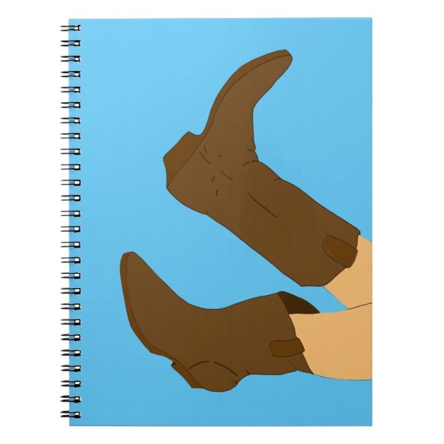 Cowboy Boots on Light Blue Background Notebook (Front)