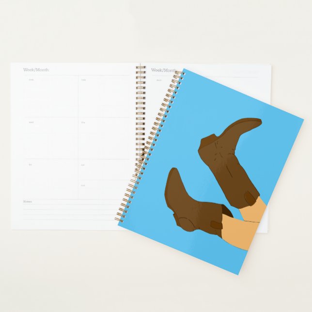 Cowboy Boots on Light Blue Background Planner (Display)
