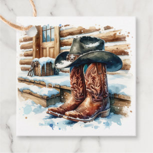 Cowboy Boots on the Front Porch Christmas Favour Tags