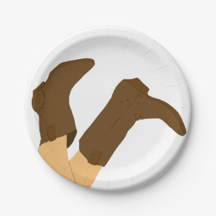 Cowboy Boots Paper Plate