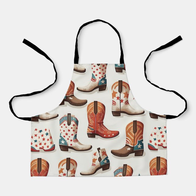 Cowboy boots pattern apron (Front)