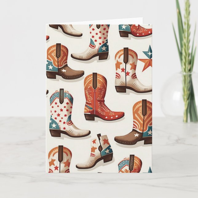 Cowboy boots pattern card (Front)