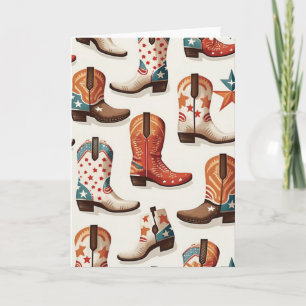 Cowboy boots pattern card