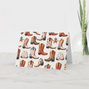 Cowboy boots pattern card