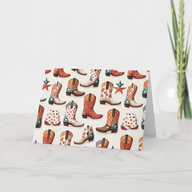 Cowboy boots pattern card (Front)