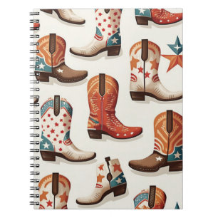 Cowboy boots pattern notebook