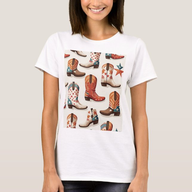Cowboy boots pattern T-Shirt (Front)
