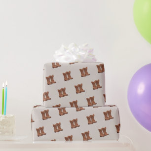 Cowboy Boots Pattern Wrapping Paper