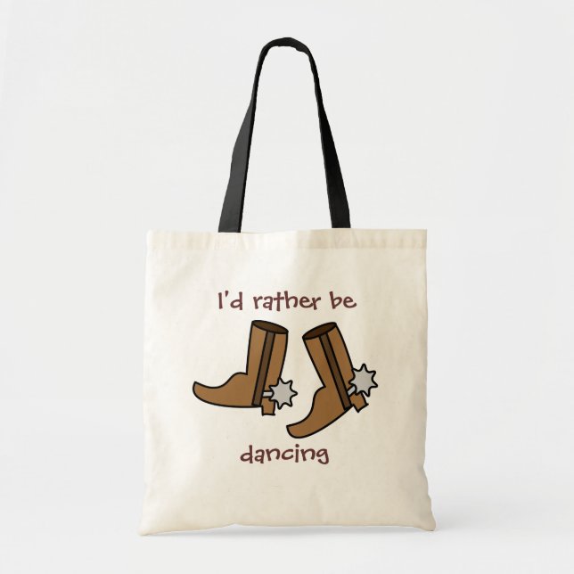 Cowboy Boots Rather be Dancing Country Western Tot Tote Bag (Front)