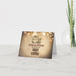 Cowboy Boots Rustic Country Wedding Thank You