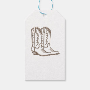 Cowboy Boots Sketch Thank You Party Favour Gift Ta Tags