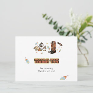 Cowboy Boots Southwest Birthday Thank You Card