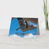 Cowboy boots spurs & open blue sky Birthday Card.