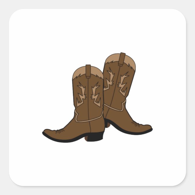 Cowboy Boots Square Sticker (Front)