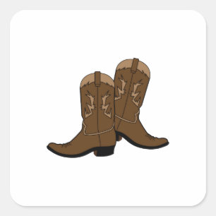 Cowboy Boots Square Sticker