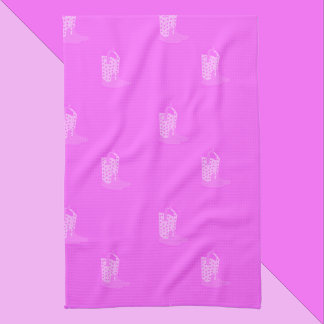 Cowboy Boots Stars Pink Pattern Tea Towel