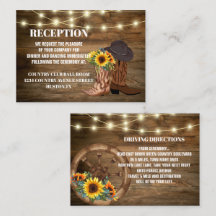 Cowboy Boots Sunflower Western Wedding  Direction