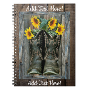 Cowboy Boots Sunflowers Notebook