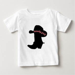 Cowboy Boots T-Shirt, howdy y'all Boots and hat Baby T-Shirt