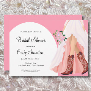Cowboy Boots & Wedding Dress Bridal Shower Invitation