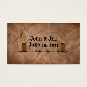 Cowboy Boots Wedding Favour Hang Tag
