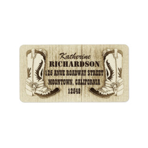 cowboy boots western address labels