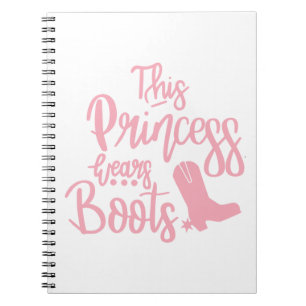 Cowboy Boots Western Cowgirl Princess Line Dancing Notebook