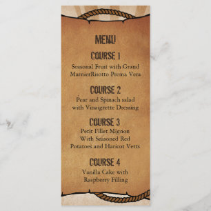 cowboy boots western Personalised Menu cards