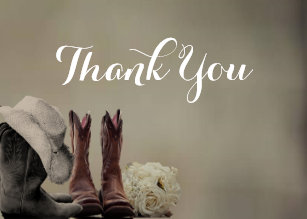 Cowboy Boots Western Rustic Wedding Thank You Card Cowboy Boots Western Rustic Wedding Thank You Card