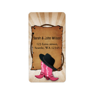 cowboy boots western theme address label