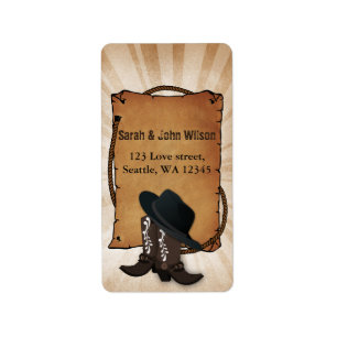 cowboy boots western theme address label